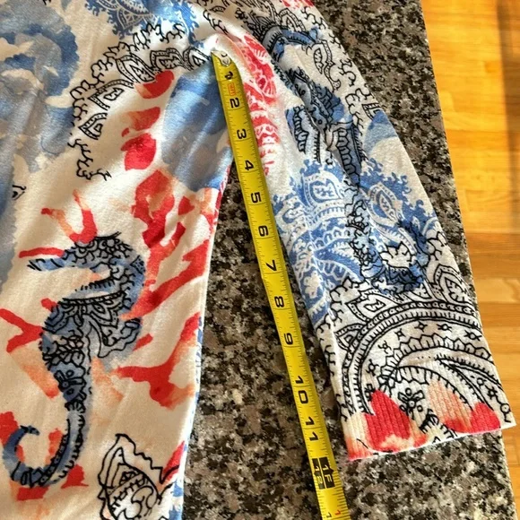 Christopher & Banks Unique Sea-life Print Cardigan Lightweight Sz M cotton - Picture 14 of 14